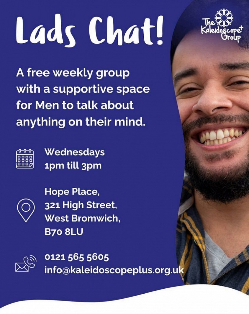 Need to talk freely, share advice and meet new friends? Come down to the High Street, meet and share with other gents around the locality.
