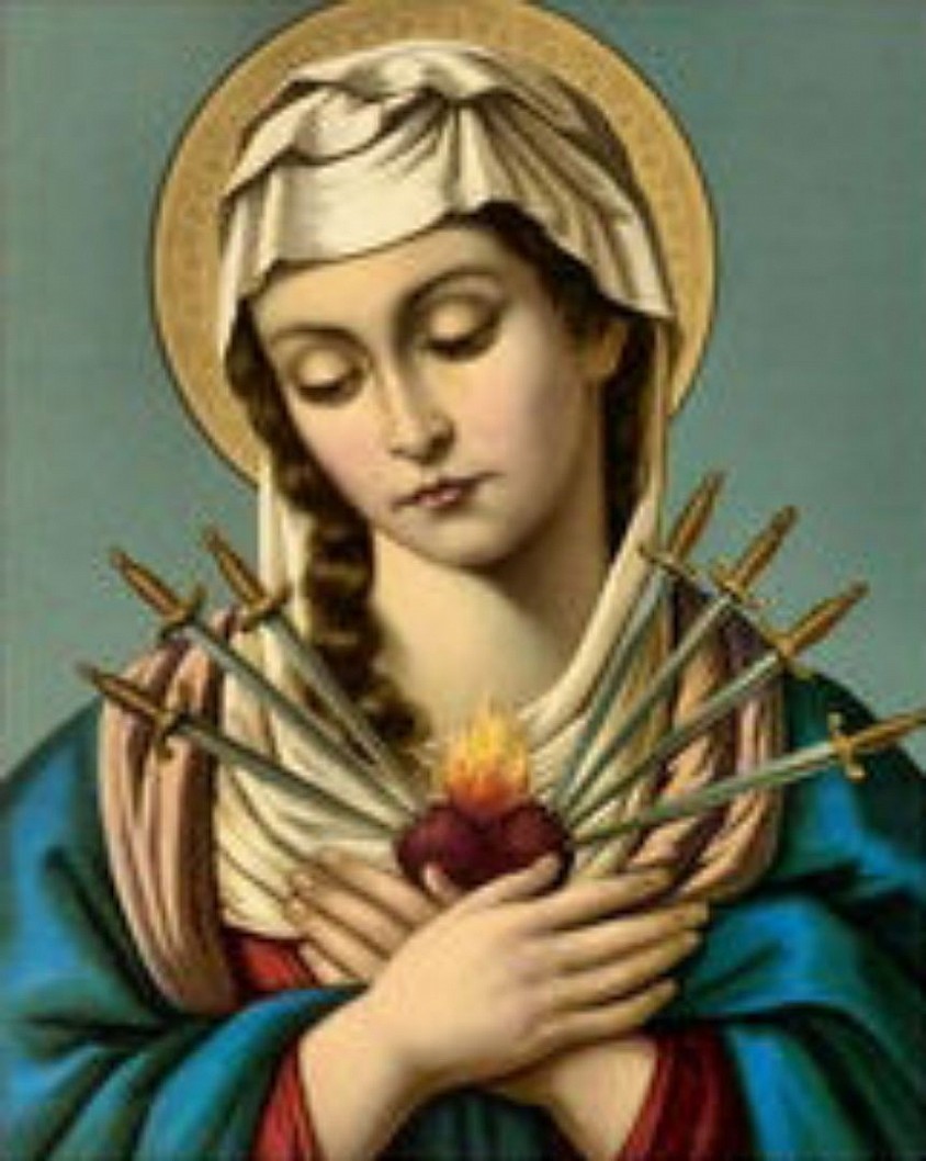 O afflicted Virgin, O soul great in virtues, as in sorrows, both the one and the other spring from that great fire burning in they heart for God, the only love of thy heart! - St. Alphonsus Ligouri